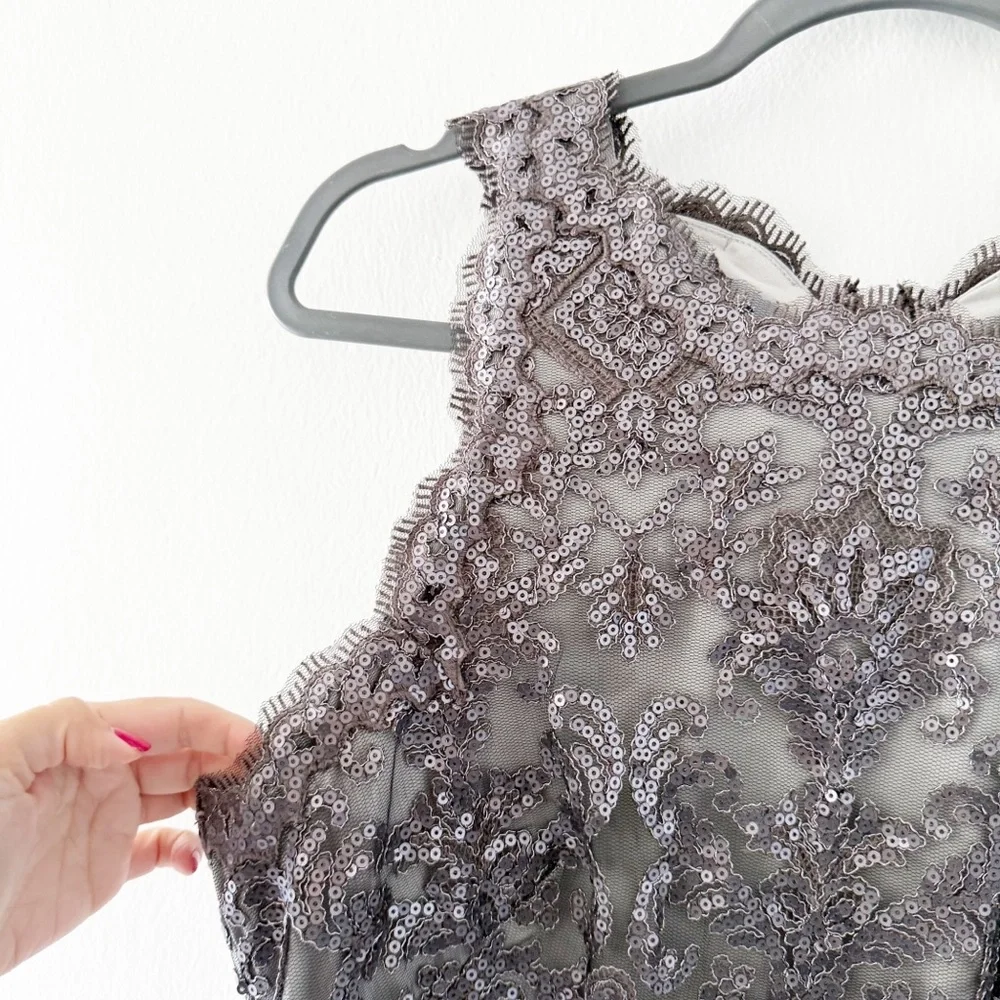 Tadashi Shoji Bera Sequin Embroidered Dress Size 10 - Picture 7 of 12